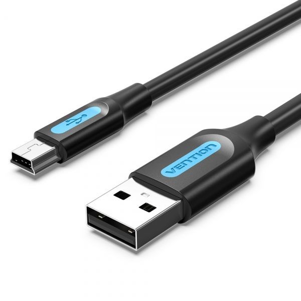 283992_1 Vention Cable USB 2.0 Macho a MiniUSB Macho - 0.5m - Color Negro - Imagen 1