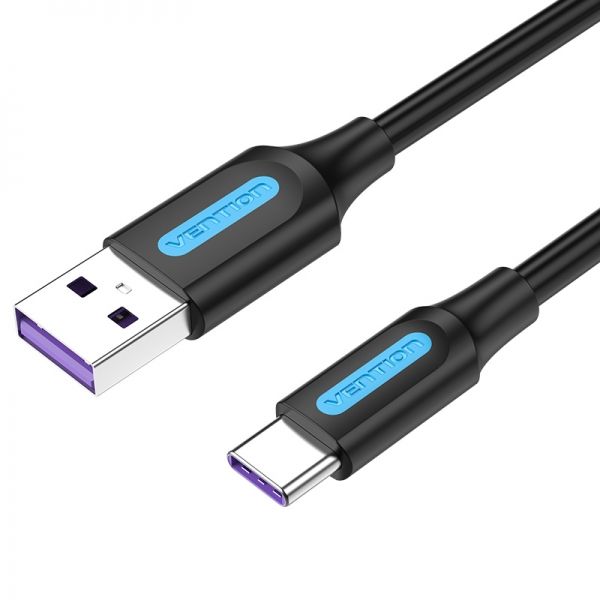 284132_1 Vention Cable USB 2.0 Macho a USB-C Macho - 1.5m - 5A 100W 480Mbps - Color Negro - Imagen 1
