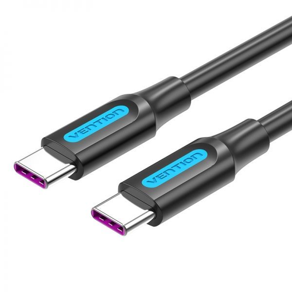 284172_1 Vention Cable USB-C Macho a USB-C Macho - 0.5m - 5A PD100W - Color Negro - Imagen 1