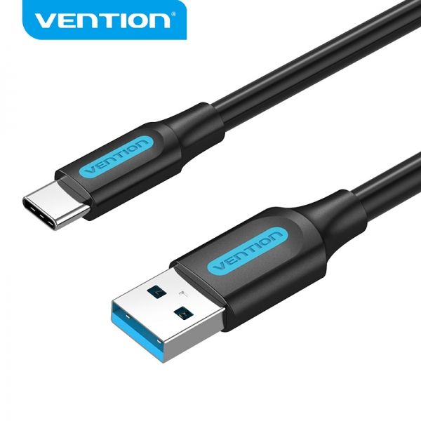 284232_1 Vention Cable USB-A 3.0 Macho a USB-C Macho - 3A - 60W - 5Gbps - 0.25m - Color Negro - Imagen 1