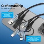 Vention Cable USB-A a USB-C/MicroUSB/Lightning Macho - 1m - Color Gris - Imagen 5