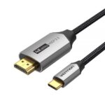 Vention Cable USB-C Macho a HDMI 2.0 Macho 4K - 1.5m - Algodon Trenzado - Aluminio Negro - Imagen 2