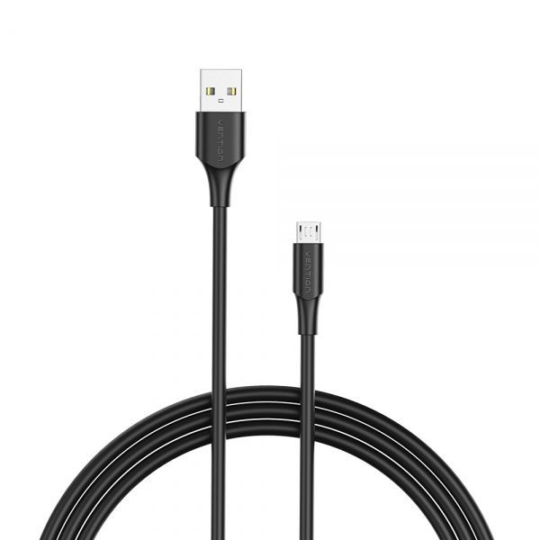 284352_1 Vention Cable USB 2.0 Macho a MicroUSB Macho - 2m - 3A - 60W - 480Mbps - Color Negro - Imagen 1