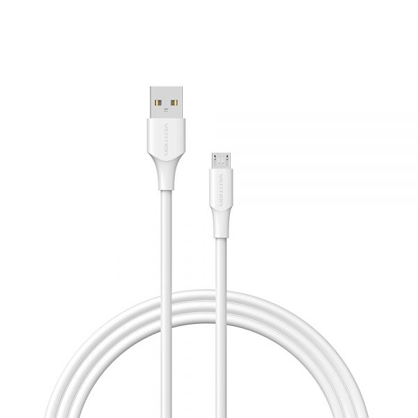 284362_1 Vention Cable USB 2.0 Macho a MicroUSB Macho - 1m - 3A - 60W - 480Mbps - Color Blanco - Imagen 1
