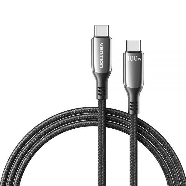 284382_1 Vention Cable USB-C Macho a USB-C Macho - 1.2m - 5A - PD100W - Color Negro - Imagen 1