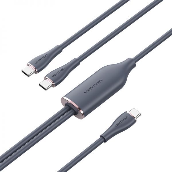 284402_1 Vention Cable USB-C Macho a 2xUSB-C Macho - 1.5m - Color Rosa - Imagen 1