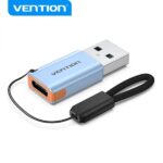 Vention Adaptador USB 3.1 Macho a USB-C Hembra con Lanyard - Aluminio Gris - Imagen 2