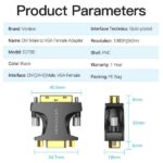 Vention Adaptador DVI Macho a VGA Hembra - Color Negro - Imagen 5