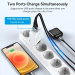 Vention Cargador de Pared 2xUSB-A 3A 18W - Carga rapida - Color Blanco - Imagen 3