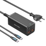 Vention Cargador GaN Portable 4 Puertos Sobremesa PD100W Kit Cable - EU - Color Negro - Imagen 2