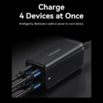 Vention Cargador GaN Portable 4 Puertos Sobremesa PD100W Kit Cable - EU - Color Negro - Imagen 4