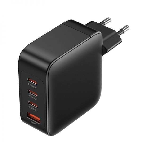 284652_1 Vention Cargador GaN de Pared 4 Puertos PD 140W (140W/140W/30W/30W) - Kit Cable Negro EU - Imagen 1