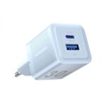 Vention Cargador de Pared GaN 2 Puertos USB (C+A) - 30W/30W - Carga rapida EU - Color Azul - Imagen 2