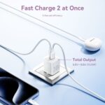 Vention Cargador de Pared GaN 2 Puertos USB (C+A) (30W/30W) - Carga rapida EU - Color Rosa - Imagen 3