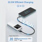 Vention Bateria Powerbank 10000mAh 22.5W USB (C+A+A) con Pantalla LED - Color Blanco - Imagen 3
