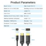 Vention Cable Mini DP Macho a HDMI 1.4 Macho - 2m - Color Negro - Imagen 5