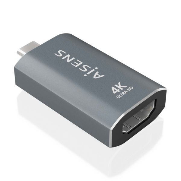 284822_1 Aisens Conversor USB-C a HDMI 2.0 - Carcasa de Aluminio - Resolucion 4K@60Hz - Profundidad de Color 48 Bit/Px - Ancho de Banda 18Gbps - Soporta HDCP - Color Gris - Imagen 1