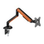 Aisens Soporte de Mesa RGB Gaming para Monitor/TV - Giratorio e Inclinable - Iluminacion RGB - Acero y Aluminio - Compatible Vesa - Carga Maxima 9Kg - Brazo Articulado - Sistema de Pasacables - Color Negro/Naranja - Imagen 2