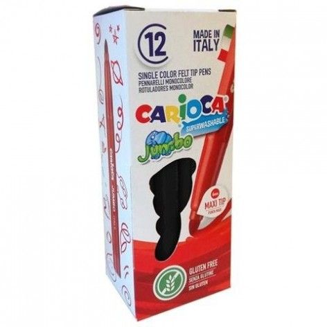 285387_1 Carioca Rotulador Jumbo Monocolor - Cuerpo Octogonal Maxi - Tinta Superlavable - Punta Maxi 6mm Bloqueada - Tapa Ventilada - Color Negro - Imagen 1