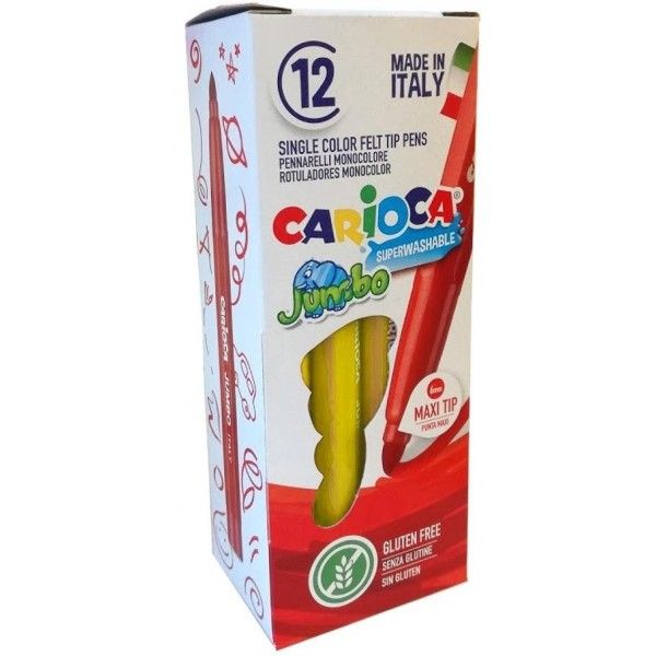 285402_1 Carioca Jumbo Rotulador - Cuerpo Octogonal Maxi - Tinta Superlavable - Punta Maxi 6mm Bloqueada - Tapa Ventilada - Color Amarillo - Imagen 1