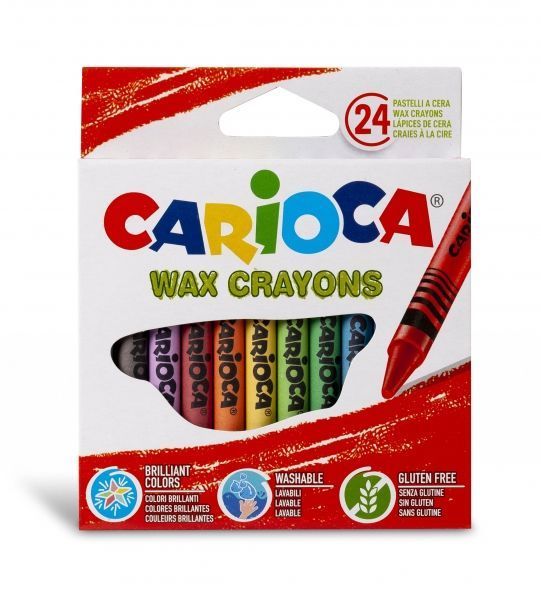 287052_1 Carioca Pack de 24 Ceras Pastel - Colores Brillantes - Lavables - Cuerpo de Ø 8mm - Color Varios - Imagen 1