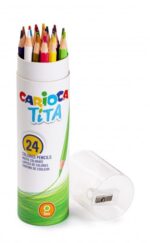 Carioca Tita Pack de 24 Lapices de Resina - Cuerpo Hexagonal - Colores Brillantes y Lavables - Escritura Blanda - Sacapuntas Incluido en la Tapa - Color Varios - Imagen 2