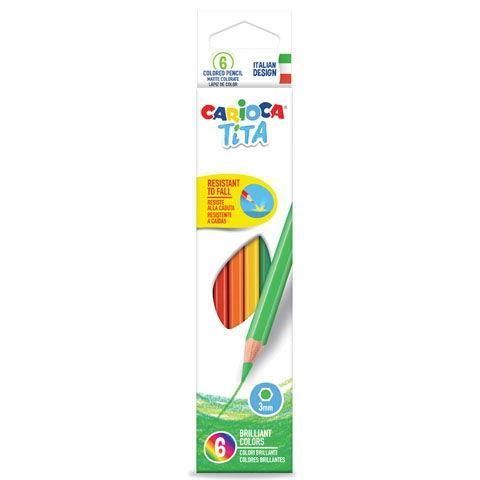 287977_1 Carioca Tita Pack de 6 Lapices de Colores - Cuerpo Hexagonal - Mina Resistente - Colores Surtidos - Imagen 1