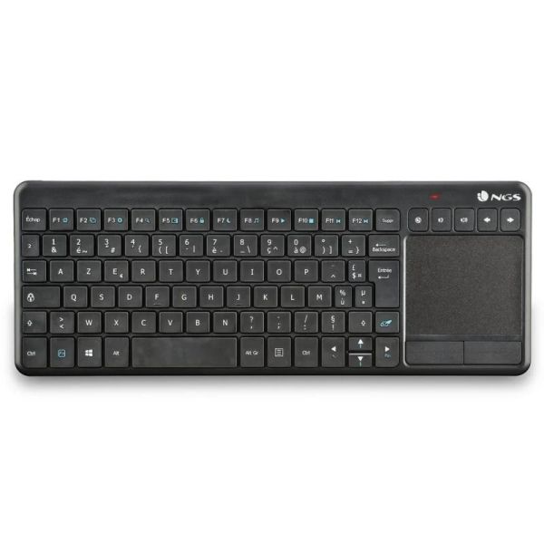 288182_1 NGS Teclado con Touchpad con Teclas Multimedia Inalambrico 2.4GHz - Layout Frances - Color Negro - Imagen 1