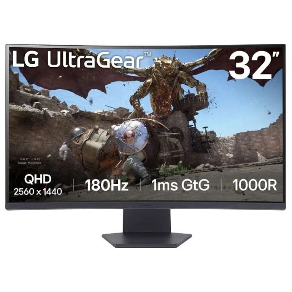 288192_1 LG UltraGear Monitor 31.5" Curvo 1000R LED VA QHD FreeSync 180Hz - Respuesta 1ms - 16:9 - HDMI, DisplayPort - VESA 100x100mm - Imagen 1