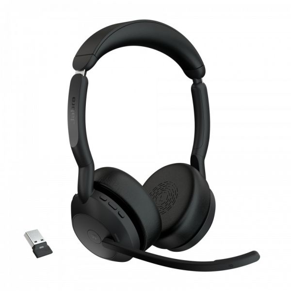 289377_1 Jabra Evolve2 55 MS Stereo Auriculares con Microfono Bluetooth - Cancelacion de Ruido - Autonomia hasta 18h - Diadema Ajustable - Controles en Auricular - Color Negro - Imagen 1