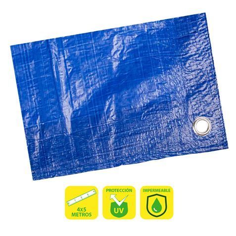 290147_1 Sungarden Toldo / Lona con Ojales de Metal 4x5m - Color Azul - Imagen 1