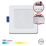 Elbat Downlight Cuadrado 12W - 960Lm - Selector 3 Temperaturas+Sobrepared - Color Blanco