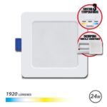 Elbat Downlight Cuadrado 24W - 1920Lm - Selector 3 Temperaturas+Sobrepared - Color Blanco