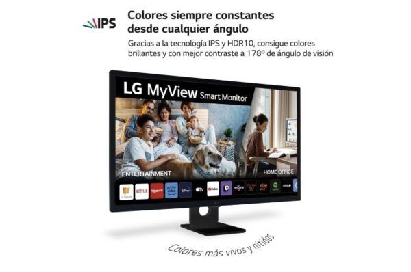 LG Smart Monitor 31.5" IPS Full HD 1080p HDR10 - WebOS 23, Bluetooth, HDMI, DisplayPort, USB-A - Altavoces y Mando a Distancia - VESA 100x100mm - Imagen 2
