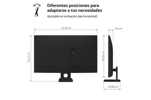 LG Smart Monitor 31.5" IPS Full HD 1080p HDR10 - WebOS 23, Bluetooth, HDMI, DisplayPort, USB-A - Altavoces y Mando a Distancia - VESA 100x100mm - Imagen 3