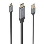 Aisens Cable Conversor Aluminio HDMI V2.0 a USB-C 4K@60Hz - HDMI/M+USB-A/M-USB-C/M - 1.8m - Color Gris