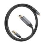 Aisens Cable Conversor Aluminio HDMI V2.0 a USB-C 4K@60Hz - HDMI/M+USB-A/M-USB-C/M - 1.8m - Color Gris - Imagen 2