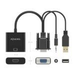 Aisens Cable Conversor SVGA+Audio a HDMI - SVGA/M+Jack 3.5/M+USB-A/M-HDMI A/H - 20cm - Color Negro - Imagen 4