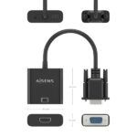Aisens Cable Conversor SVGA+Audio a HDMI - SVGA/M+Jack 3.5/H+USB Microb/H-HDMI A/H - 20cm - Color Negro - Imagen 5