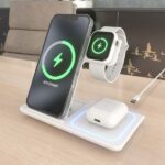 Aisens Cargador Inalambrico USB-C 3 en 1 de 15W para Movil - Apple Watch - Ariculares con Estuche de Carga - Color Blanco - Imagen 5