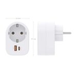 Aisens Regleta de Pared Multifuncion con 1 Toma + 1xUSB-C 20W PD3.0 - 1xUSB-A 20W QC3.0 - Color Blanco - Imagen 4