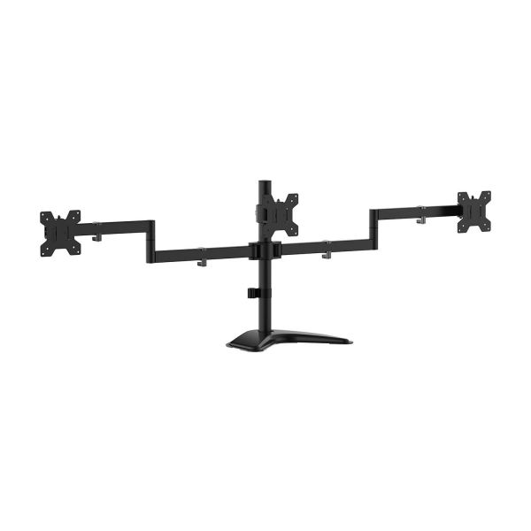 294357_1 Aisens Soporte de Mesa con Peana Eco Giratorio e Inclinable para 3 Monitores 10Kg (3 Pivotes - 2 Brazos) de 13-27" - Color Negro - Imagen 1