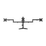 Aisens Soporte de Mesa con Peana Eco Giratorio e Inclinable para 3 Monitores 10Kg (3 Pivotes - 2 Brazos) de 13-27" - Color Negro - Imagen 2