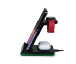 Thomson Reloj Despertador con Estacion de Carga Inalambrica para Smartphone, iWatch y Auriculares - Pantalla LCD - Luz de Noche - Color Negro - Imagen 3