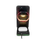 Thomson Reloj Despertador con Estacion de Carga Inalambrica para Smartphone, iWatch y Auriculares - Pantalla LCD - Luz de Noche - Color Negro - Imagen 4