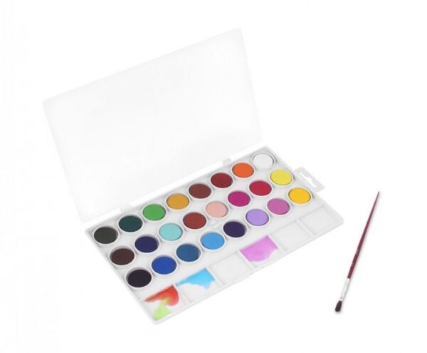 Jovi Pack de 24 Acuarelas en Pastilla + Pincel - Brillantes - Facilmente Mezclables - Colores Surtidos - Imagen 3