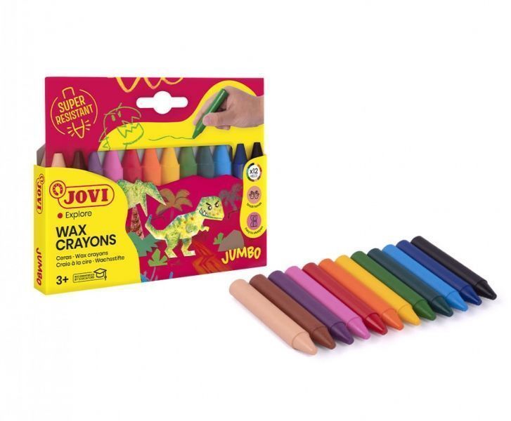 294607_1 Jovi Jumbo Estuche de 12 Ceras Redondeadas - Resistentes - No Manchan - Colores Surtidos - Imagen 1