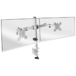 Mars Gaming MARM2 Soporte Monitor Dual - Brazos Articulados - Gestion de Cableado - Ajuste de Altura - Estructura Robusta - Rotacion 360º - Color Blanco - Imagen 2