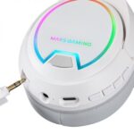 Mars Gaming MHW-100 Auriculares Inalambricos - Sonido Envolvente - Iluminacion ARGB - 40h de Bateria - Microfono ENC Extraible - Conexion 2.4GPRO Sin Latencia - Color Blanco - Imagen 4