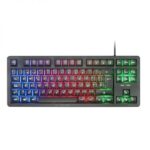 Mars Gaming MK023 Teclado Gaming - Tecnologia H-Mech RED - Iluminacion FRGB LED - Anti-Ghosting - Compatibilidad Universal - Estructura Robusta - Color Negro